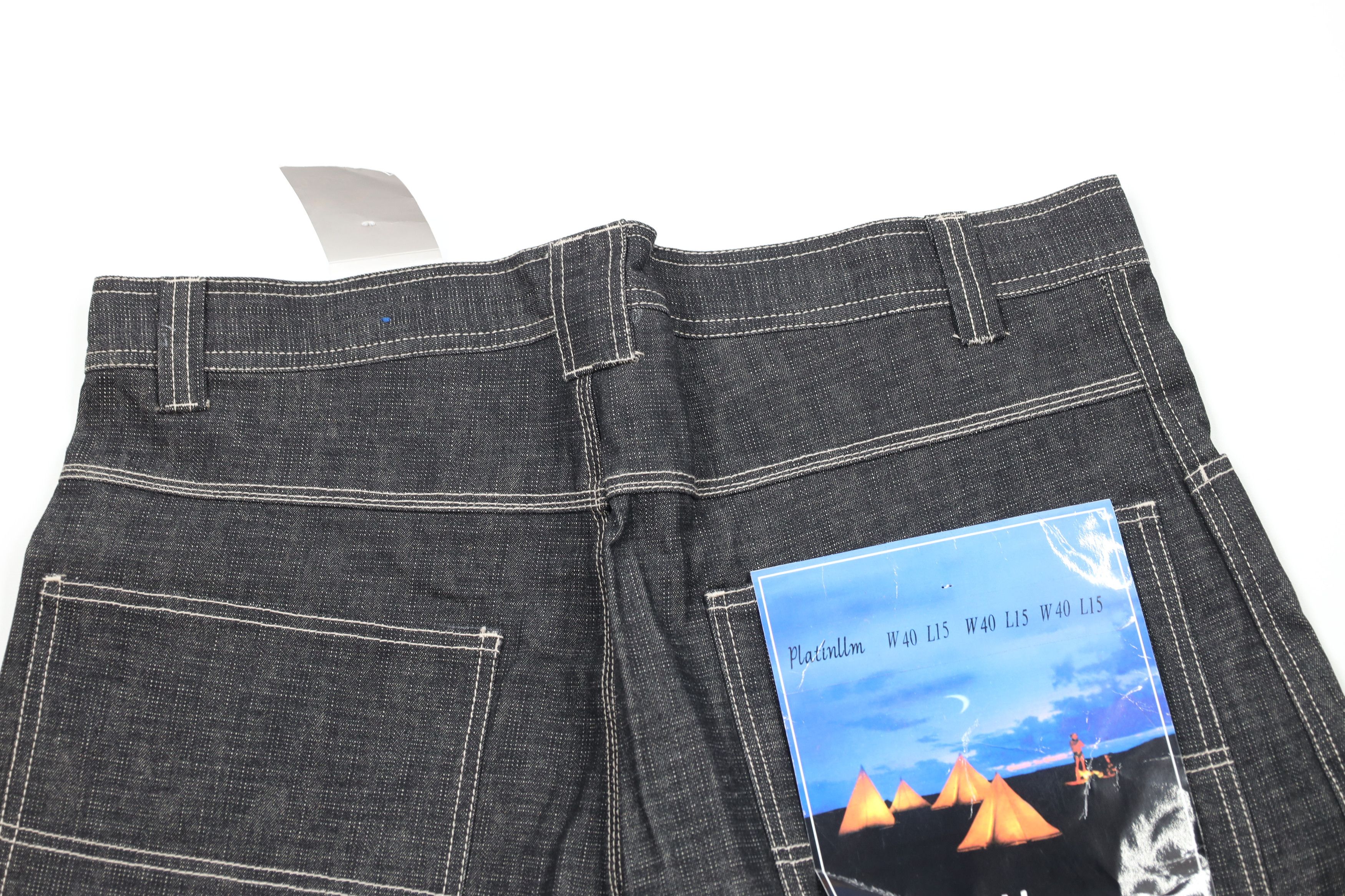 Vintage Deadstock Vintage 90s Y2K Streetwear Fit Denim Shorts Black Size US 40 / EU 56 - 9 Thumbnail