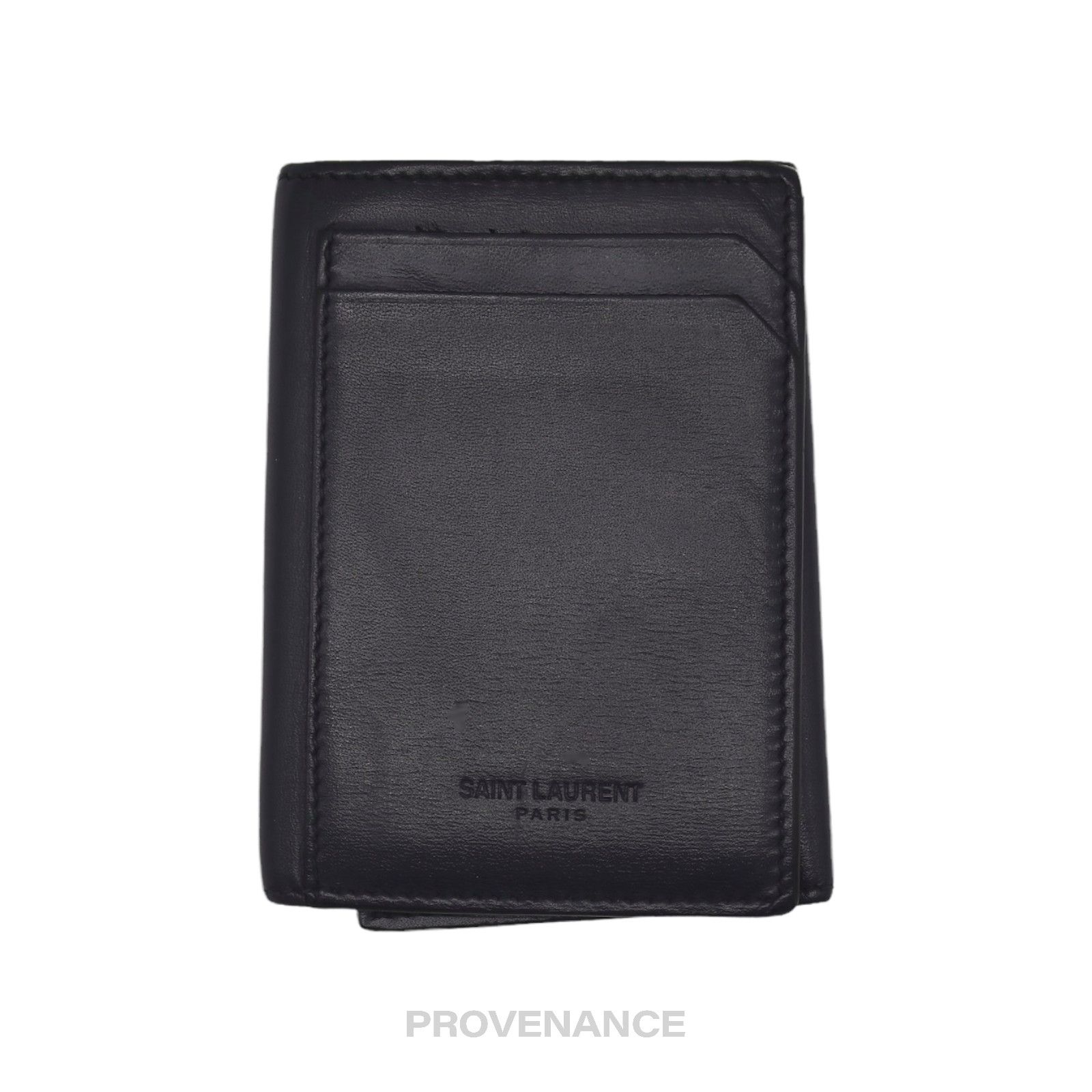 🔴 Saint Laurent Paris SLP Key Wallet- Navy Calfskin Leather