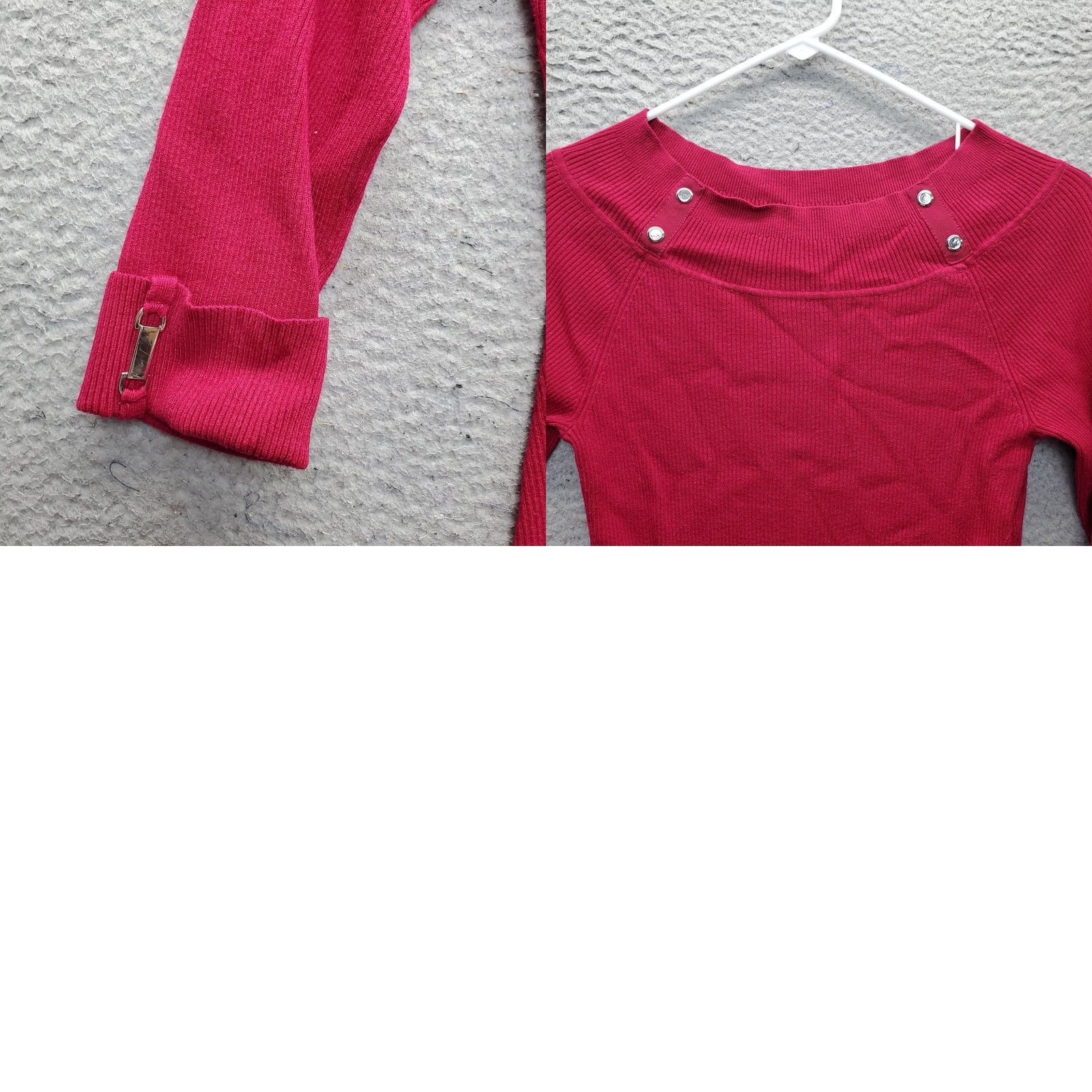 White House Black Market White House Black Market Pink Ribbed Knit Tunic Sweater Womens Medium Crew Neck Size M / US 6-8 / IT 42-44 - 8 Thumbnail