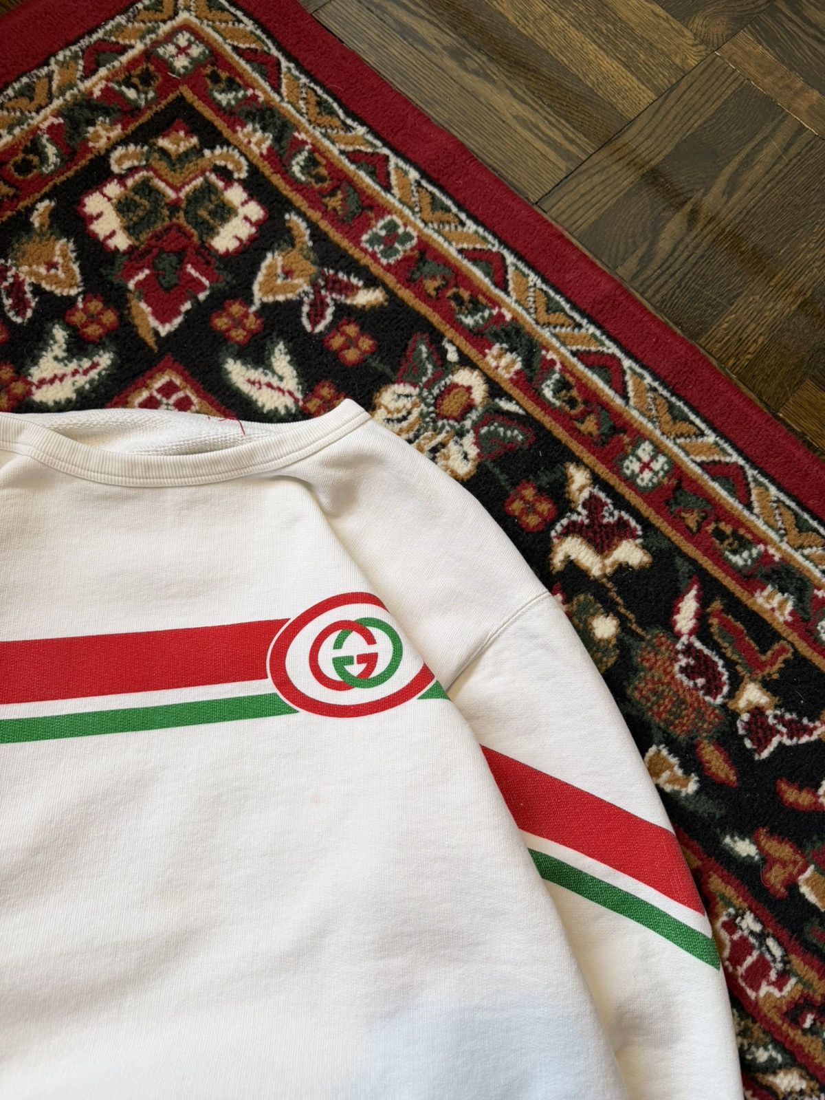 Gucci Gucci Interlocking G Sweatshirt Size S Beige Red Green Mens Size US S / EU 44-46 / 1 - 7 Thumbnail