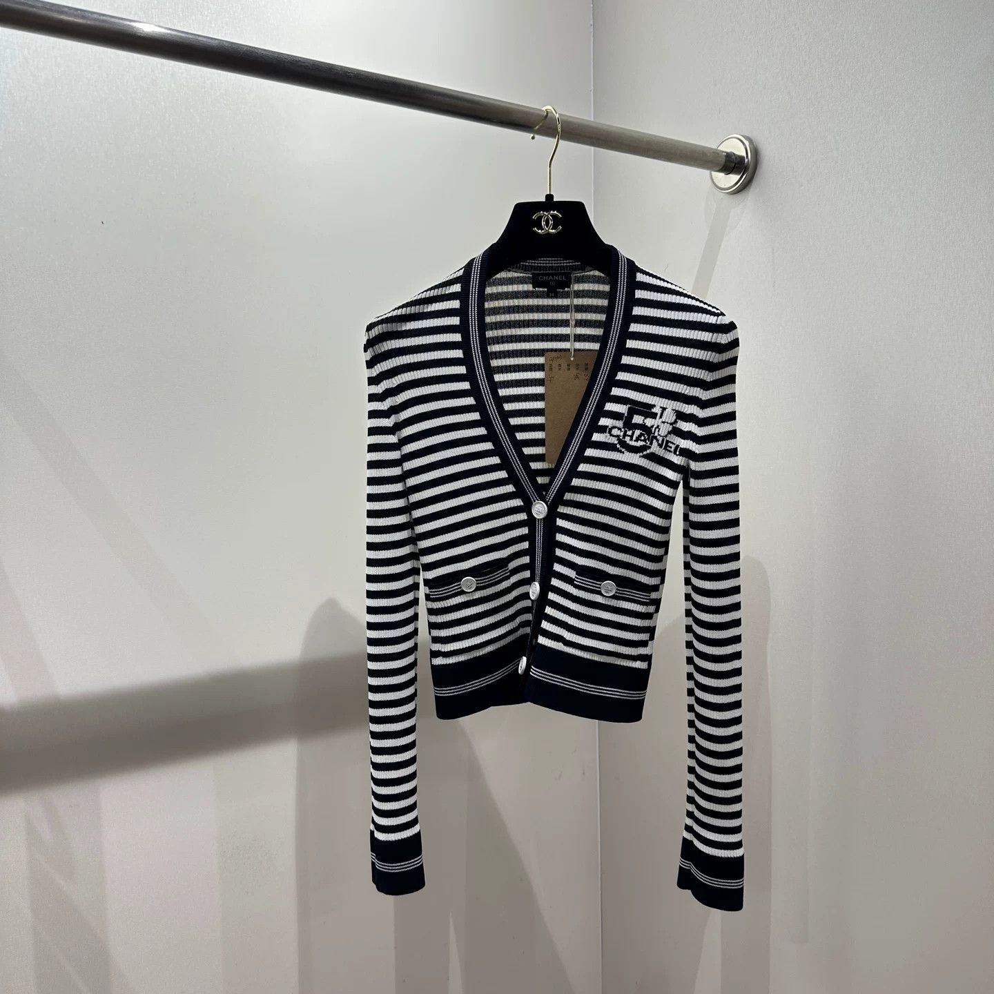 Chanel Chanel Knit Striped T-Shirt us_4 Women Size S / US 4 / IT 40 - 1 Thumbnail