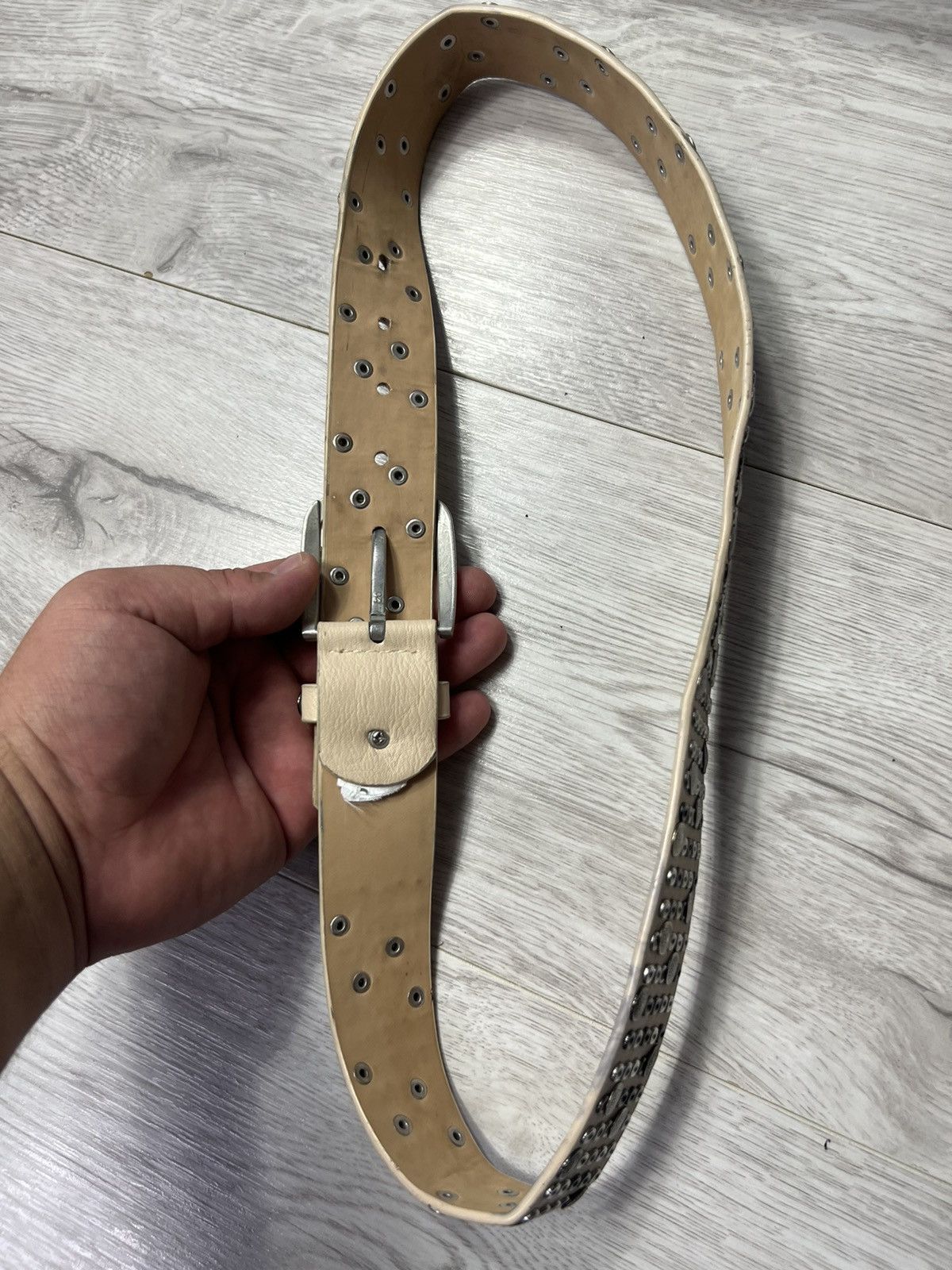 Vintage Vintage Avant Garde Studded Leather Belt Y2K Style Size ONE SIZE - 7 Thumbnail