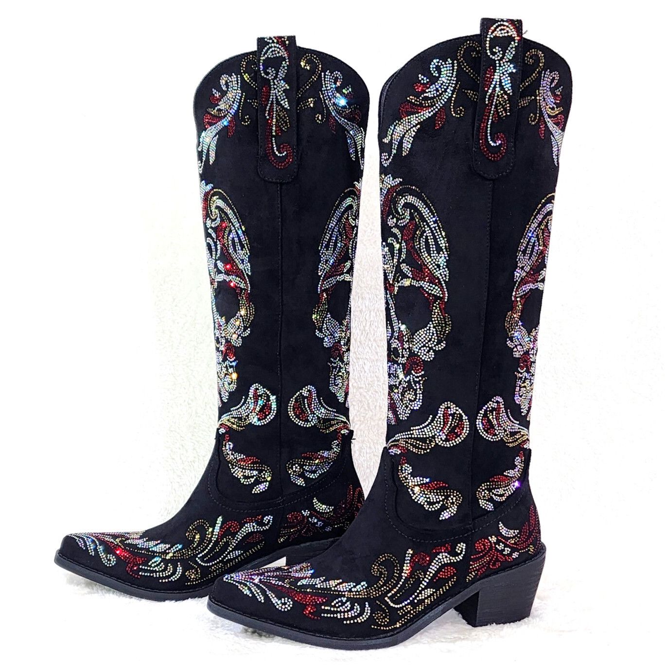 Other MUERTO Country Western Cowgirl Boots Sparkling Iridescent Rh Size US 10 / IT 40 - 1 Thumbnail