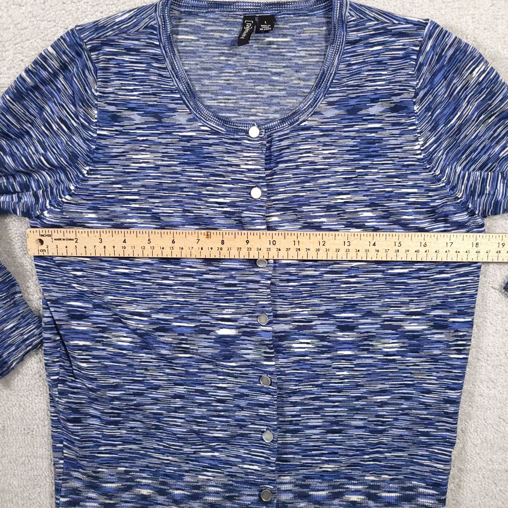 Vintage Relativity Womens Blue Striped Shirt Size Large Button Up Scoop Neck Long Sleeve Size L / US 10 / IT 46 - 3 Thumbnail