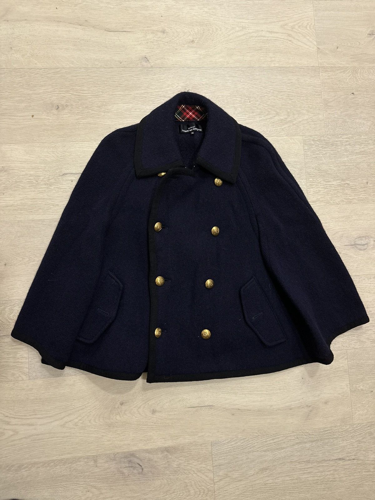 image of Comme Des Garcons Ad2011 Cape in Navy, Women's (Size Medium)