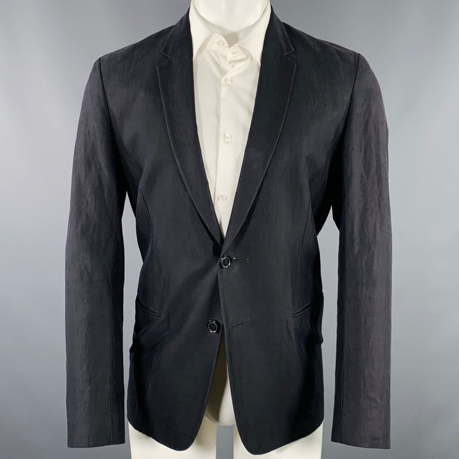 Paul Smith Size 38 Black Cotton Blend Single Breasted Sport Coat Size 38R - 1 Thumbnail