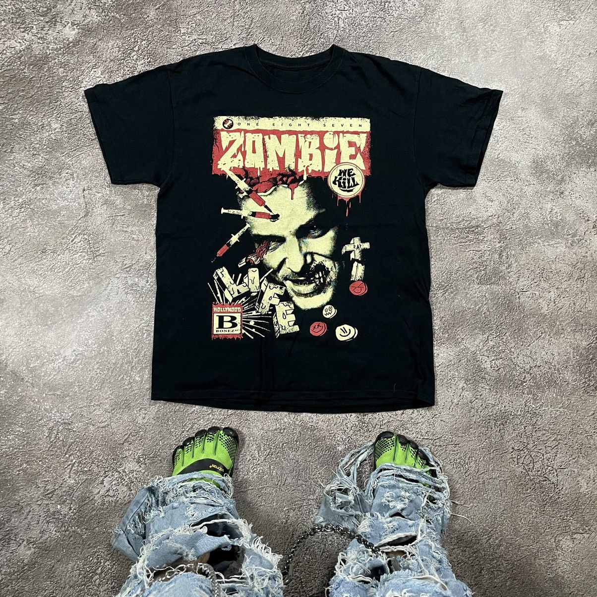 Band Tees × Vintage Vintage Y2K ZOMBIE FACE ABSTRACT ANGRY