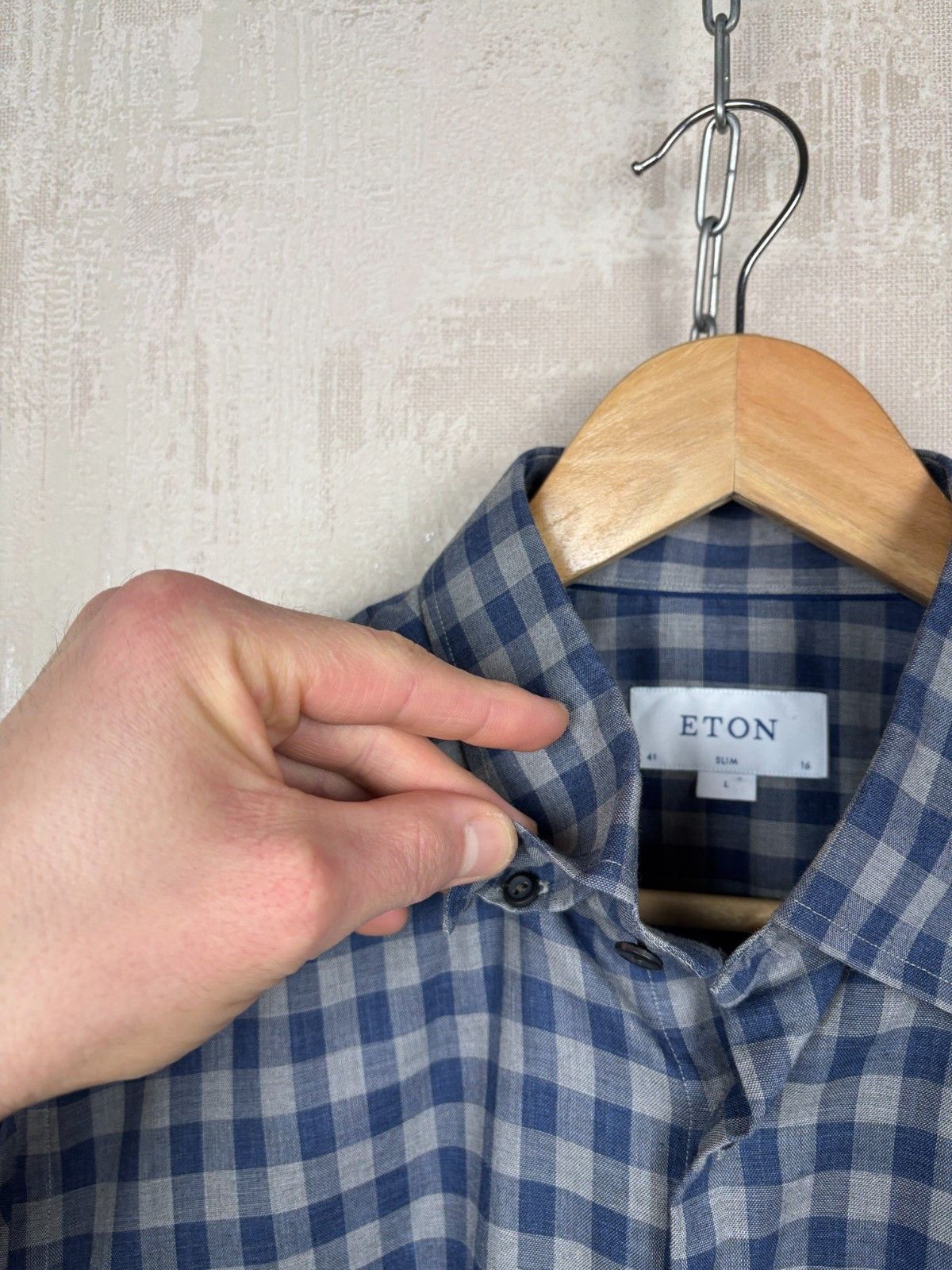 Eton Eton Lightweight Flannel Check Shirt Size L (41 / 16) Size US L / EU 52-54 / 3 - 5 Thumbnail