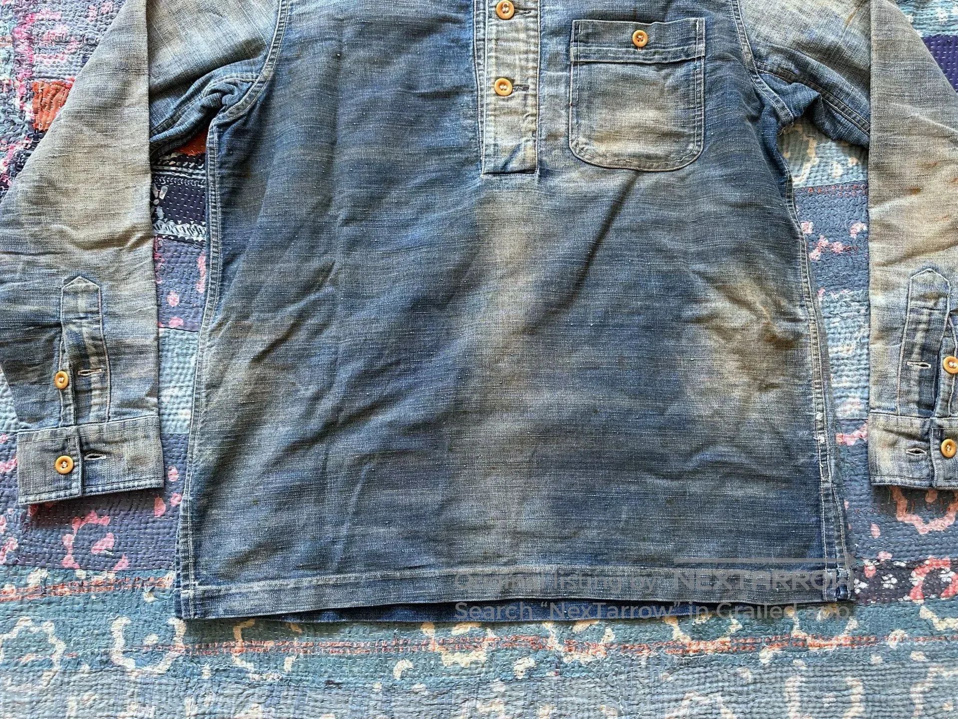 RRL Ralph Lauren vintage washed denim pullover shirt. Size US M / EU 48-50 / 2 - 4 Thumbnail