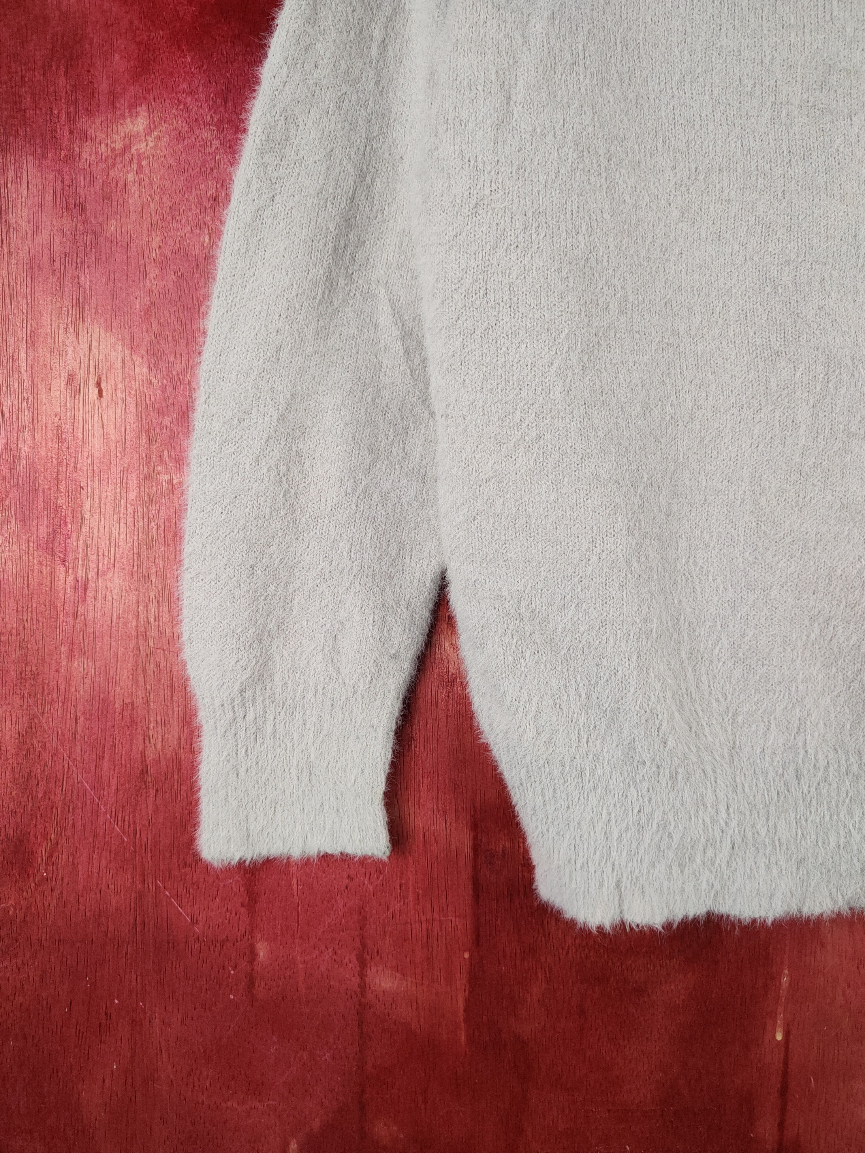 Homespun Knitwear × Japanese Brand × Vintage Ikka Gray Shag Shaggy Fur Mohair Knitwear #S2092 Size M / US 6-8 / IT 42-44 - 4 Thumbnail