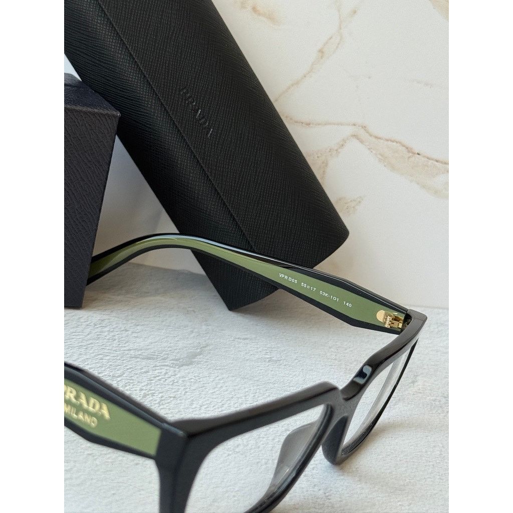Prada NEW Prada PR D05V Black Green Rectangular Eyeglasses Frames Size ONE SIZE - 7 Thumbnail