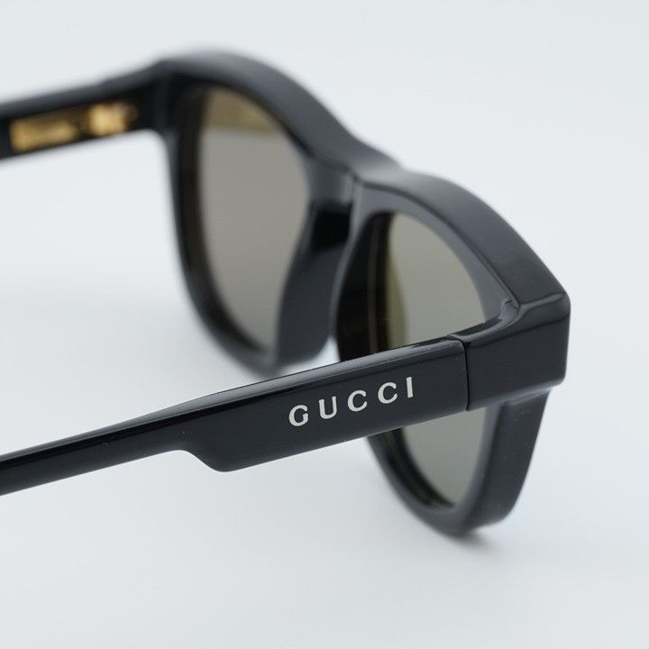 Gucci Gucci GG1238S 002 Sunglasses Black Square Frame, Blue Lenses Size ONE SIZE - 3 Thumbnail