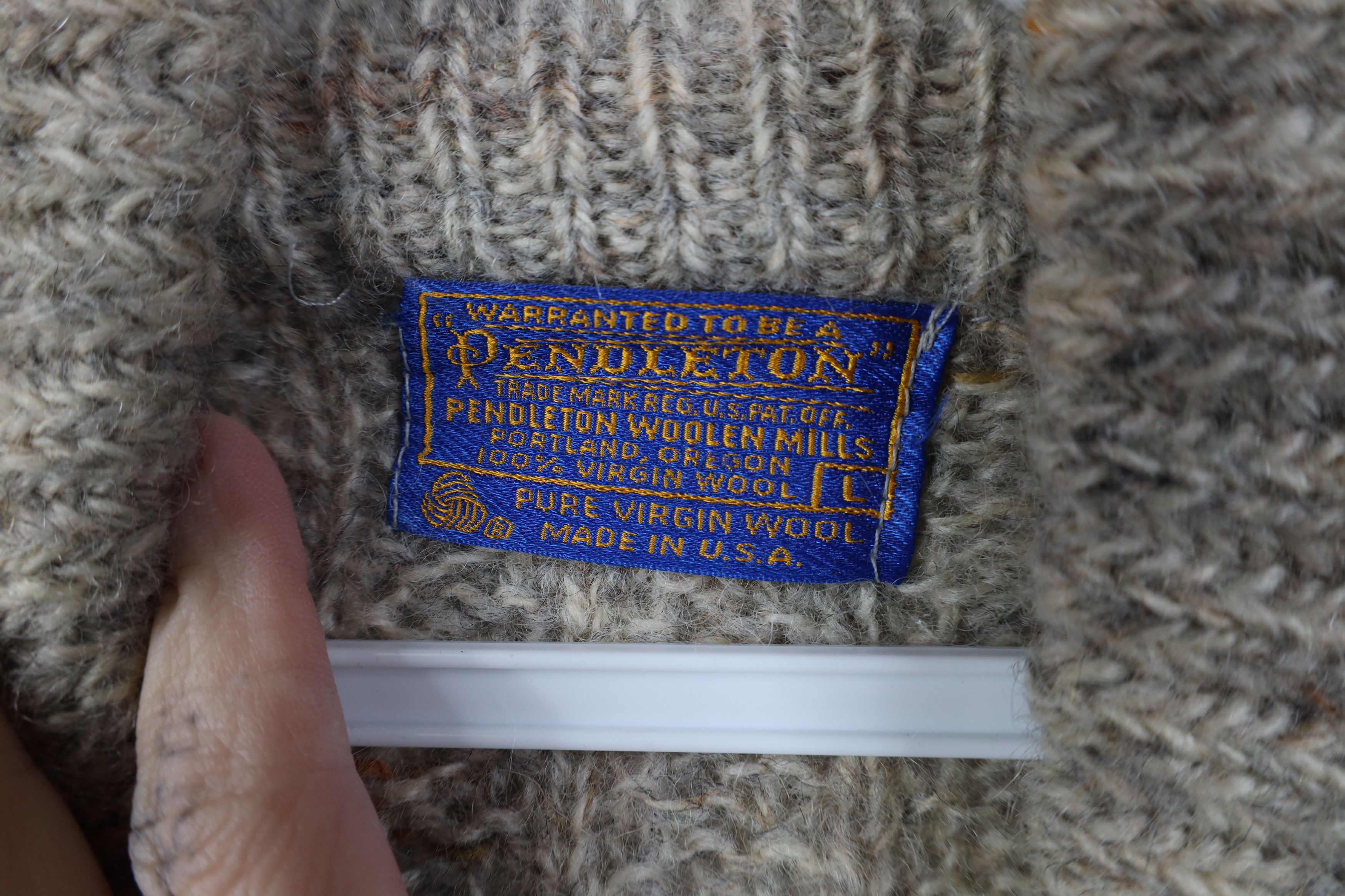 Pendleton Vintage 70s Pendleton Wool Knit Shawl Cardigan Sweater Size US L / EU 52-54 / 3 - 7 Thumbnail