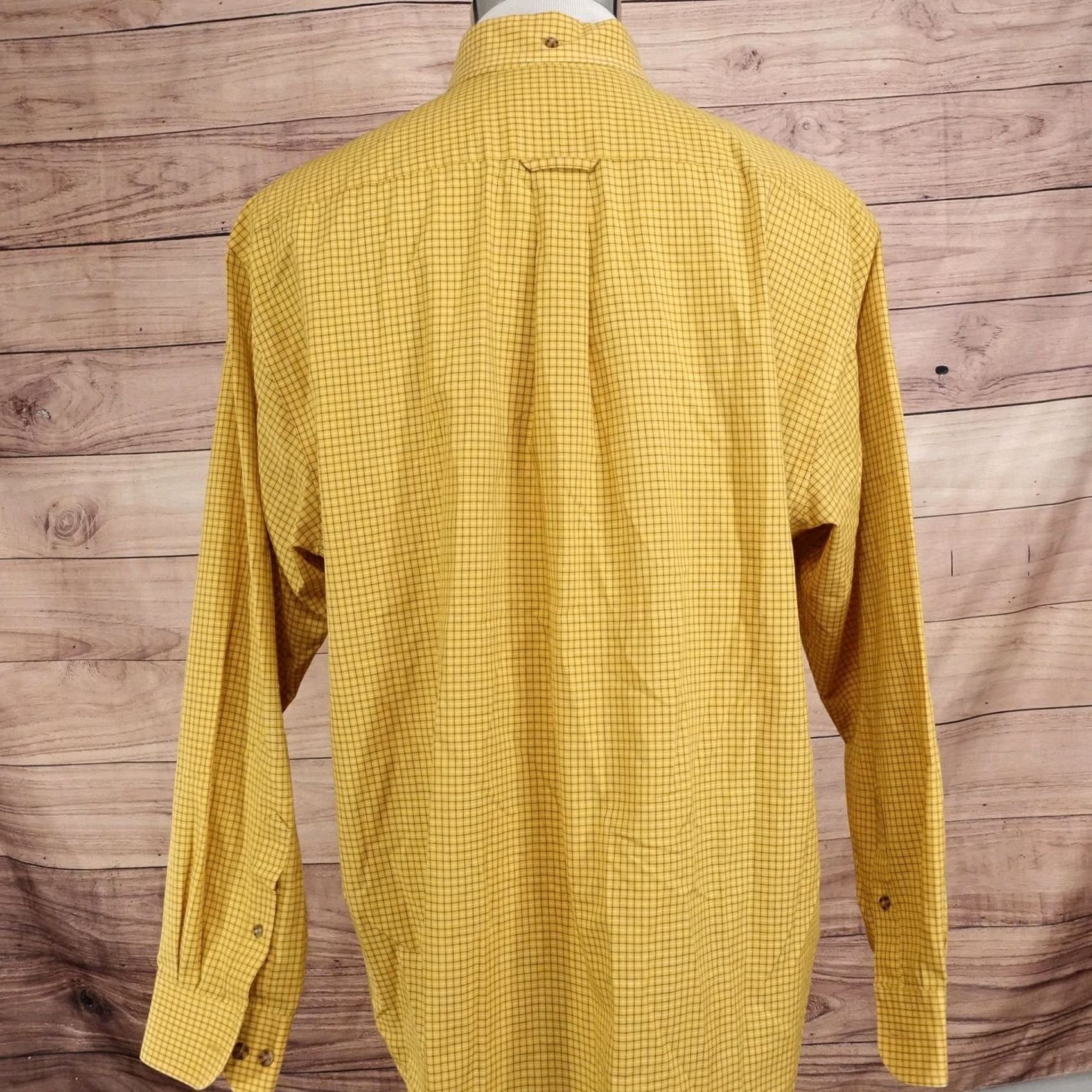 Roundtree & Yorke Roundtree & Yorke Shirt Mens L Yellow Check Long Sleeve Button-Up Easy Care Size US L / EU 52-54 / 3 - 4 Thumbnail