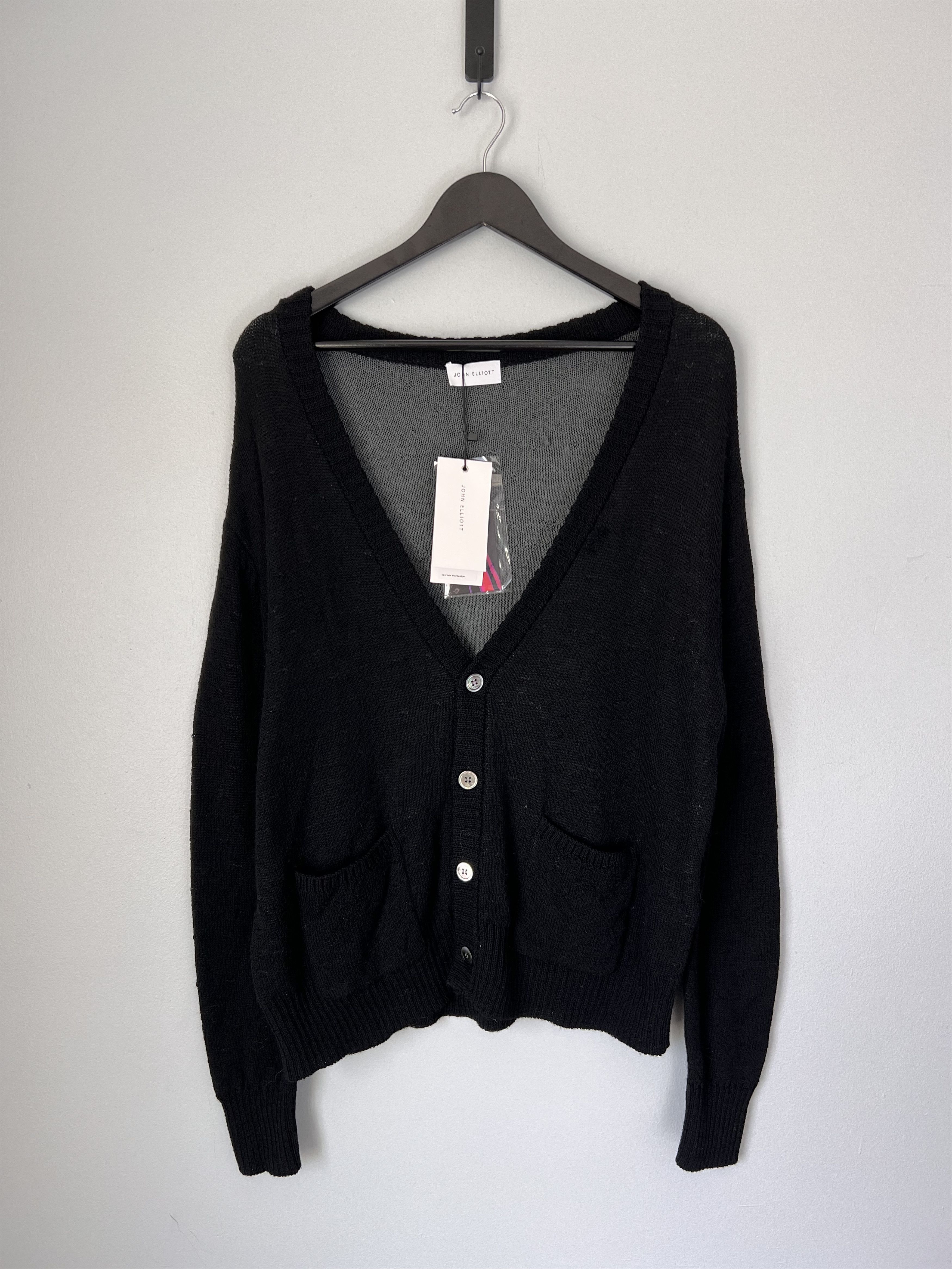 John Elliott John Elliott High Twist Wool Cardigan in Black Size US S / EU 44-46 / 1 - 1 Thumbnail