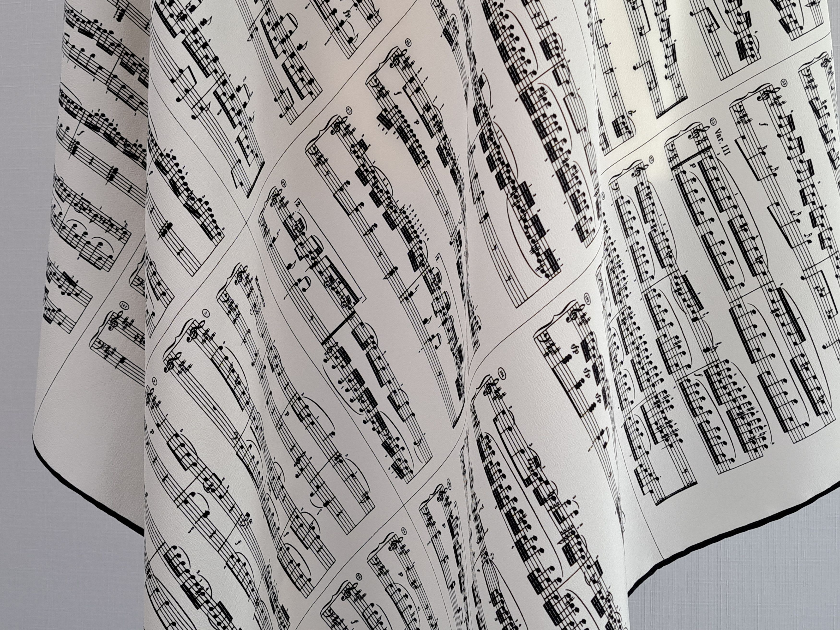 Vintage Vintage Rare Wolfgang Amadeus MOZART Sonate silk scarf. Size ONE SIZE - 13 Thumbnail