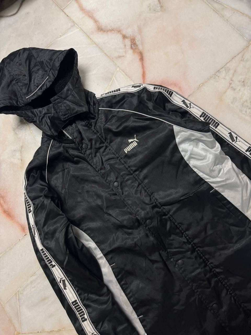 VINTAGE Y2K PUMA WINTER JACKET SIDETAPE BLACK