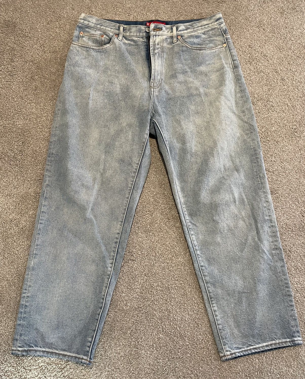 Supreme Supreme Baggy Jeans Dirty Indigo Wash | Grailed