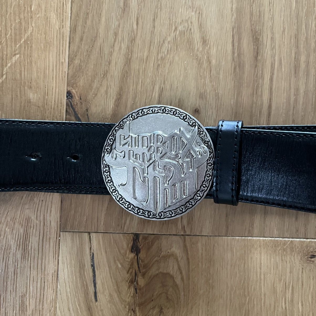 Marithe + Francois Girbaud Marithe François Girbaud 2000s Logo Buckle Leather Belt Size ONE SIZE - 2 Thumbnail