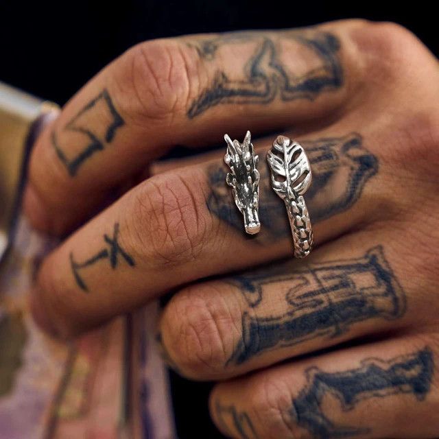 Jewelry Dragon Carved Surface Ring Adjustable Size ONE SIZE - 2 Thumbnail