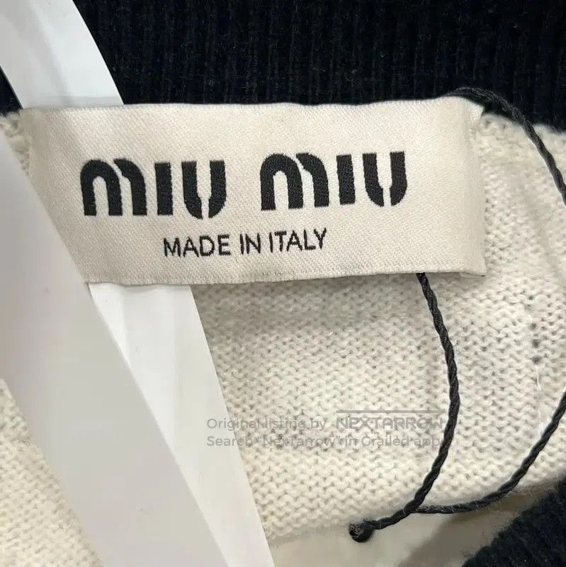 Miu Miu Miu Miu White Cotton Long Sleeve Pullover Sweater . Size S / US 4 / IT 40 - 5 Thumbnail
