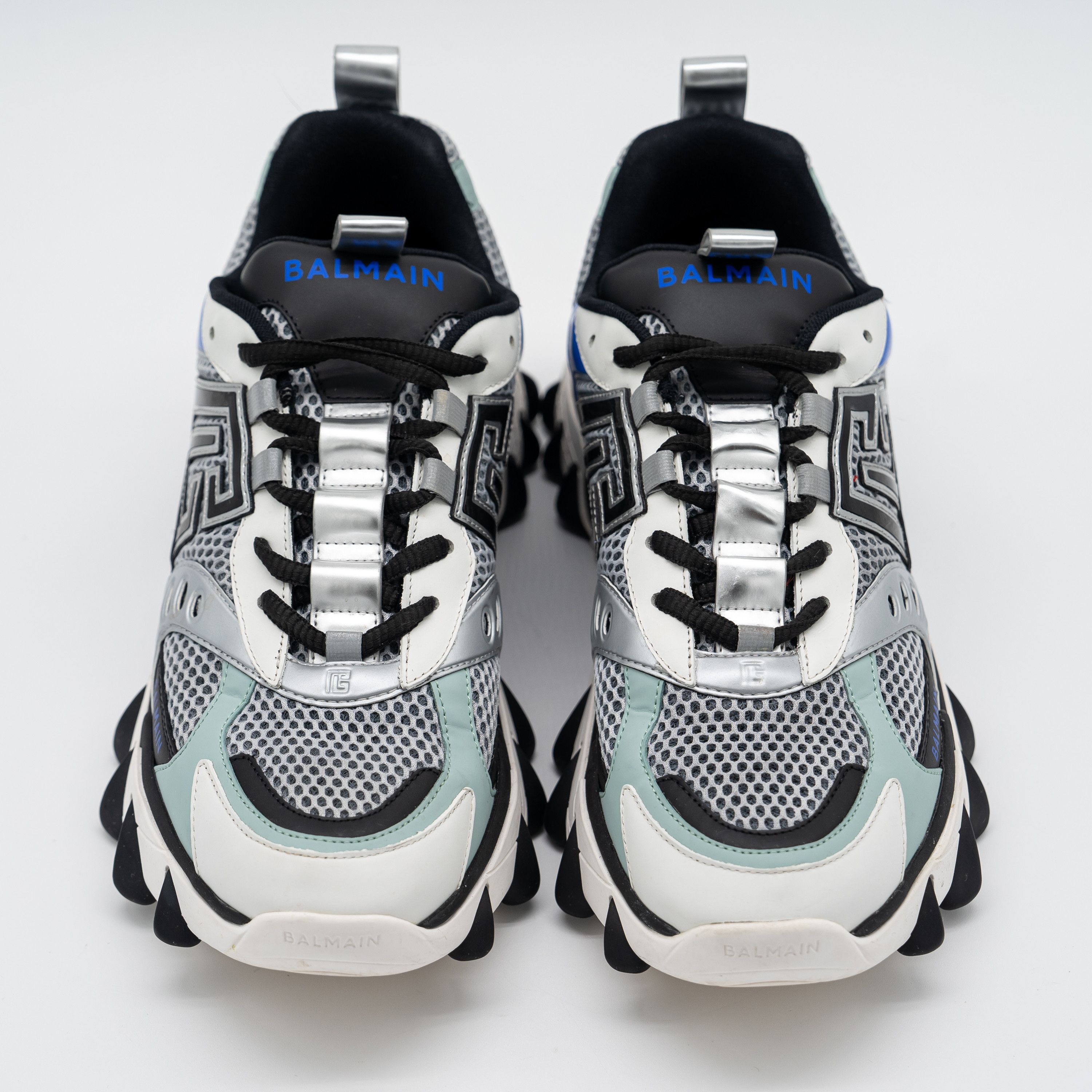 Balmain 44 11 US Balmain B-East White Black Blue Silver Sneakers Size US 11 / EU 44 - 3 Thumbnail