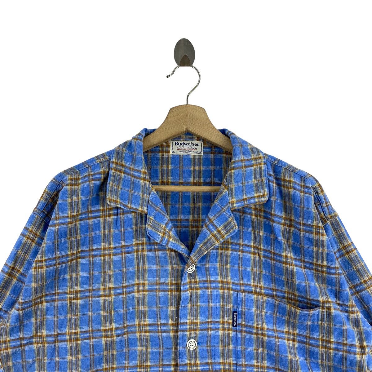 Budweiser × Vintage Vintage BUDWEISER Check Tartan Pattern Button Up CasualShirt Size US M / EU 48-50 / 2 - 2 Thumbnail