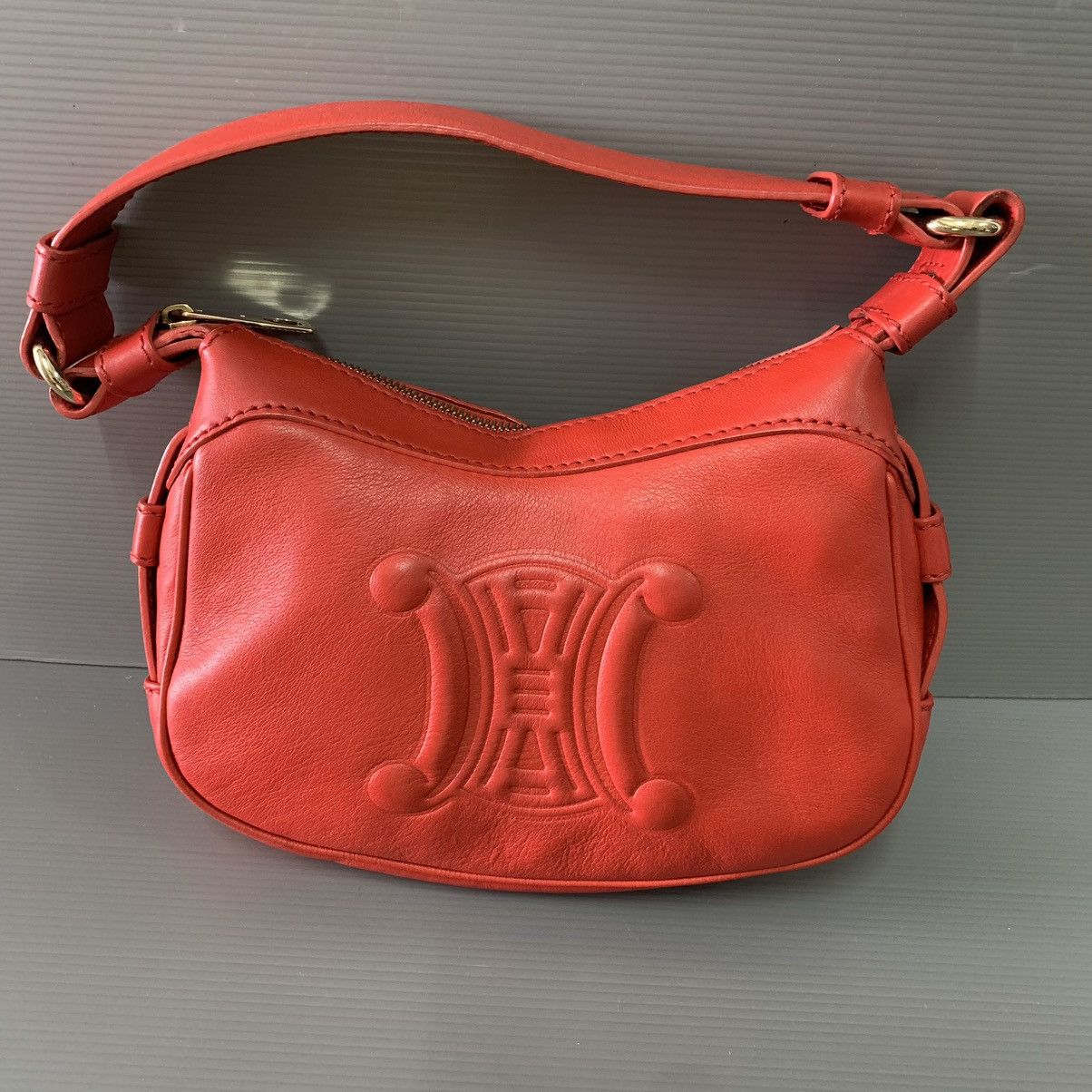 Celine Celine Hobo Pochette Red Leather Dinner Pre-Owned Bag Size ONE SIZE - 10 Thumbnail