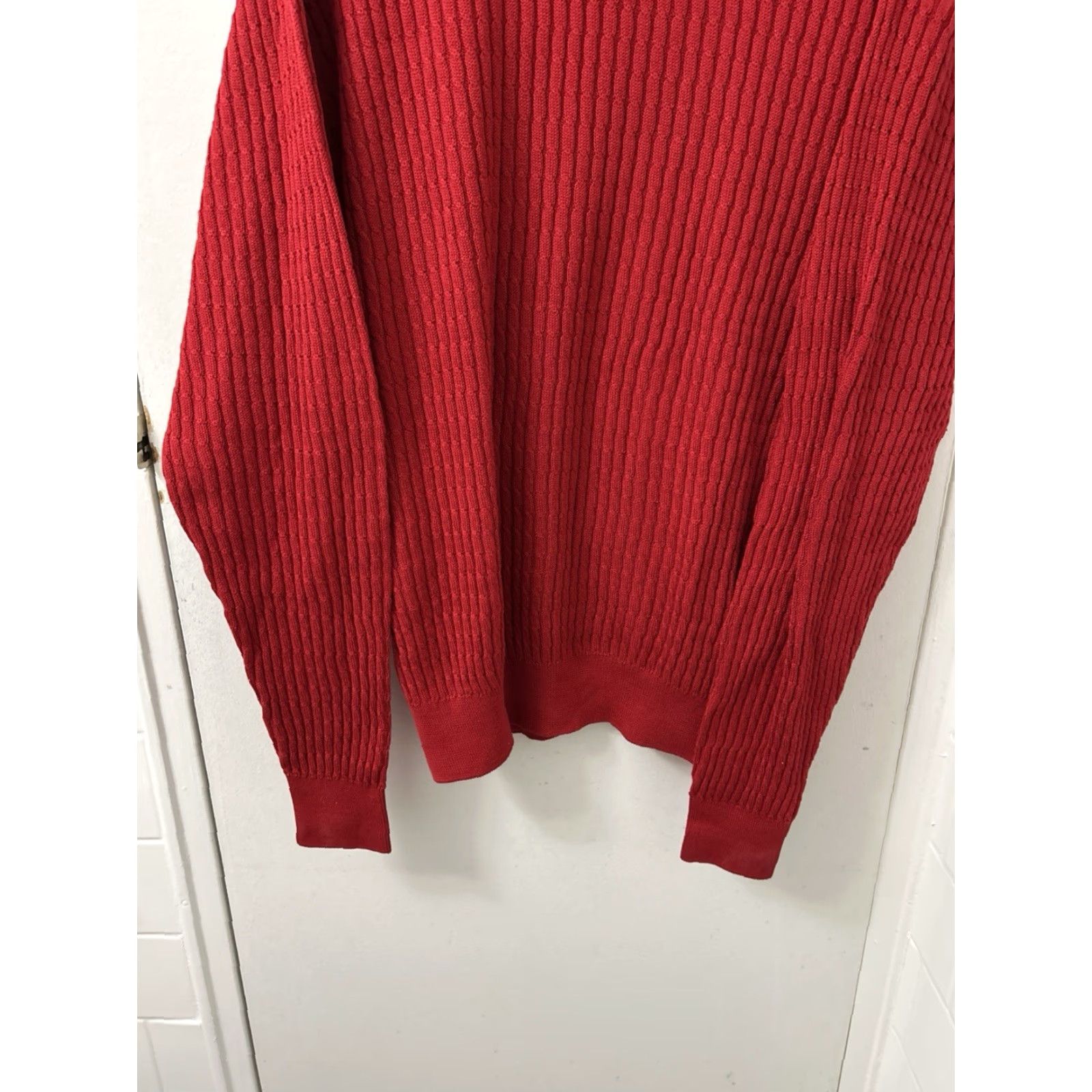 Canon ALEX CANNON Sweater Mens Size M Red Cable-Knit Crewneck Pullover L/S NWT Size US M / EU 48-50 / 2 - 3 Thumbnail
