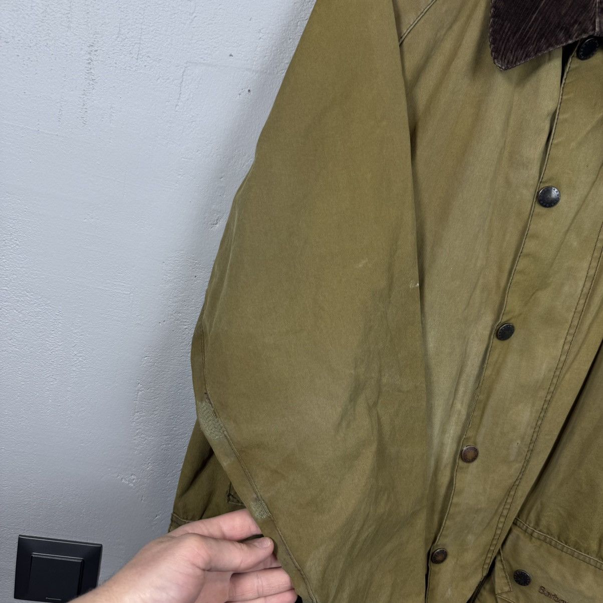 Barbour Vintage Barbour Waxed Trench Coat Jacket Size US L / EU 52-54 / 3 - 12 Thumbnail