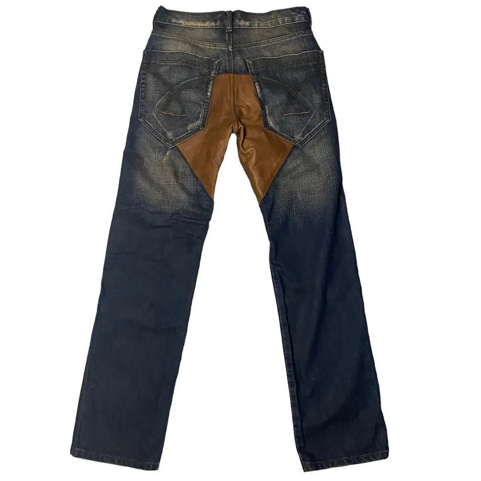 Japanese Brand Saxlanter Flared Jeans Washed Straigh Cut Size US 30 / EU 46 - 7 Thumbnail