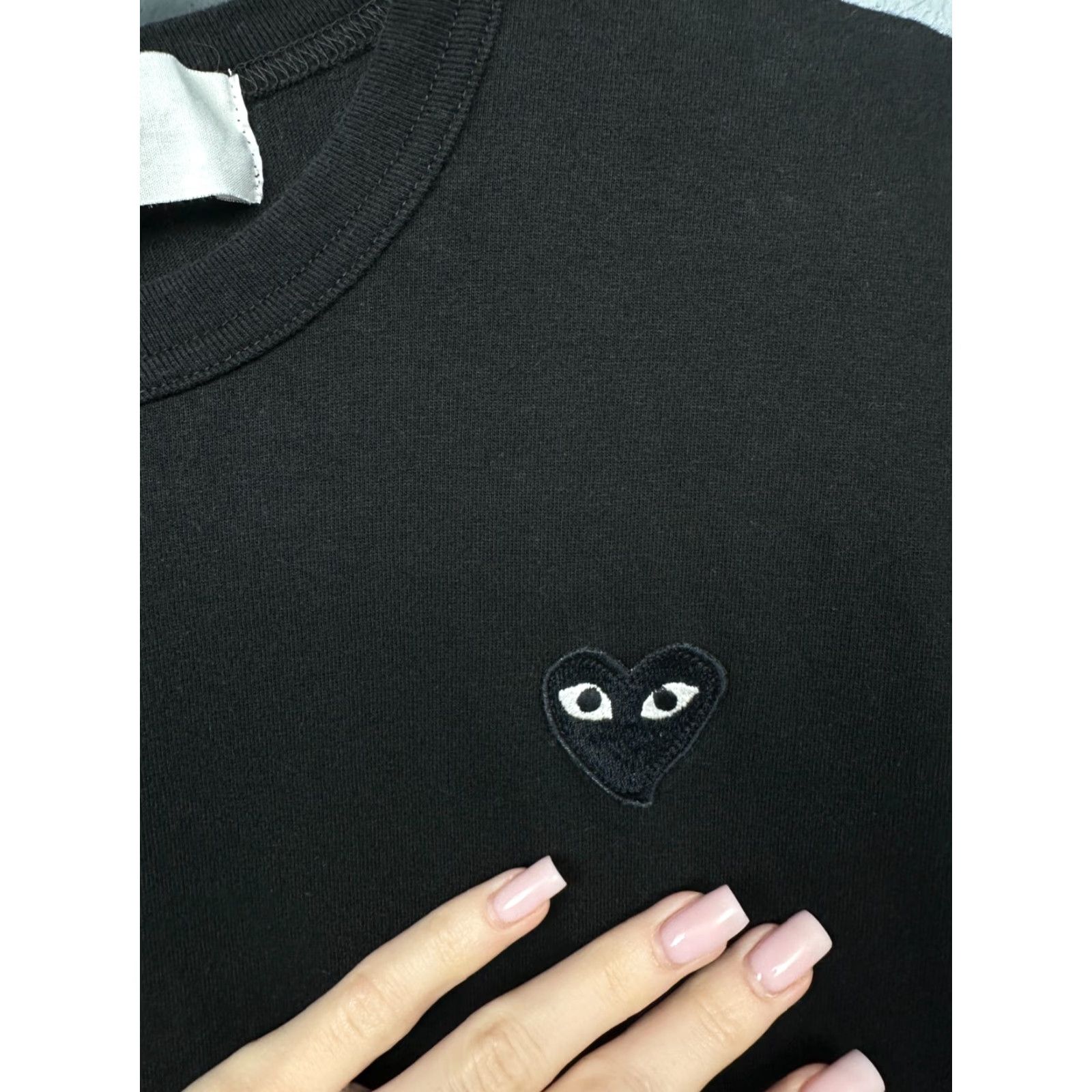 Comme des Garcons Girl Play Comme des Garcons Long Sleeve T-Shirt Heart XL Women's Black Cotton Shirt Size XL / US 12-14 / IT 48-50 - 3 Thumbnail