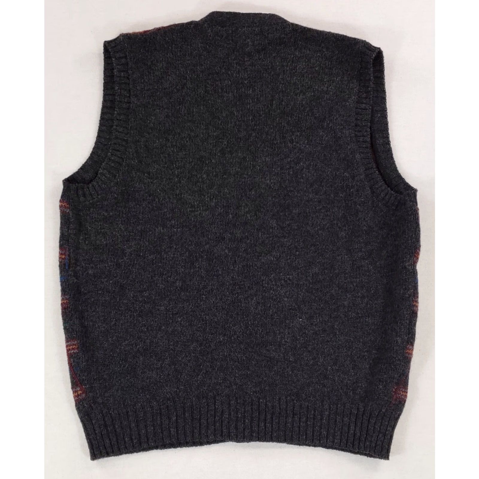 Lands' End Lands' End Cardigan Sweater Vest 100% Wool Windowpane Plaid Mens XL Multicolor Hong Kong Mens XL Size US XL / EU 56 / 4 - 3 Thumbnail