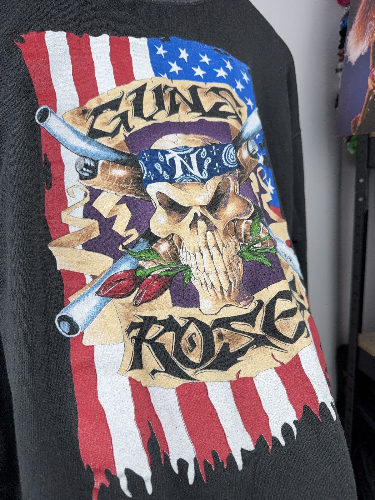 Guns N' Roses Vintage Guns N’ Roses Brockum 1991 Tour Sweatshirt USA Skull Size US L / EU 52-54 / 3 - 8 Thumbnail