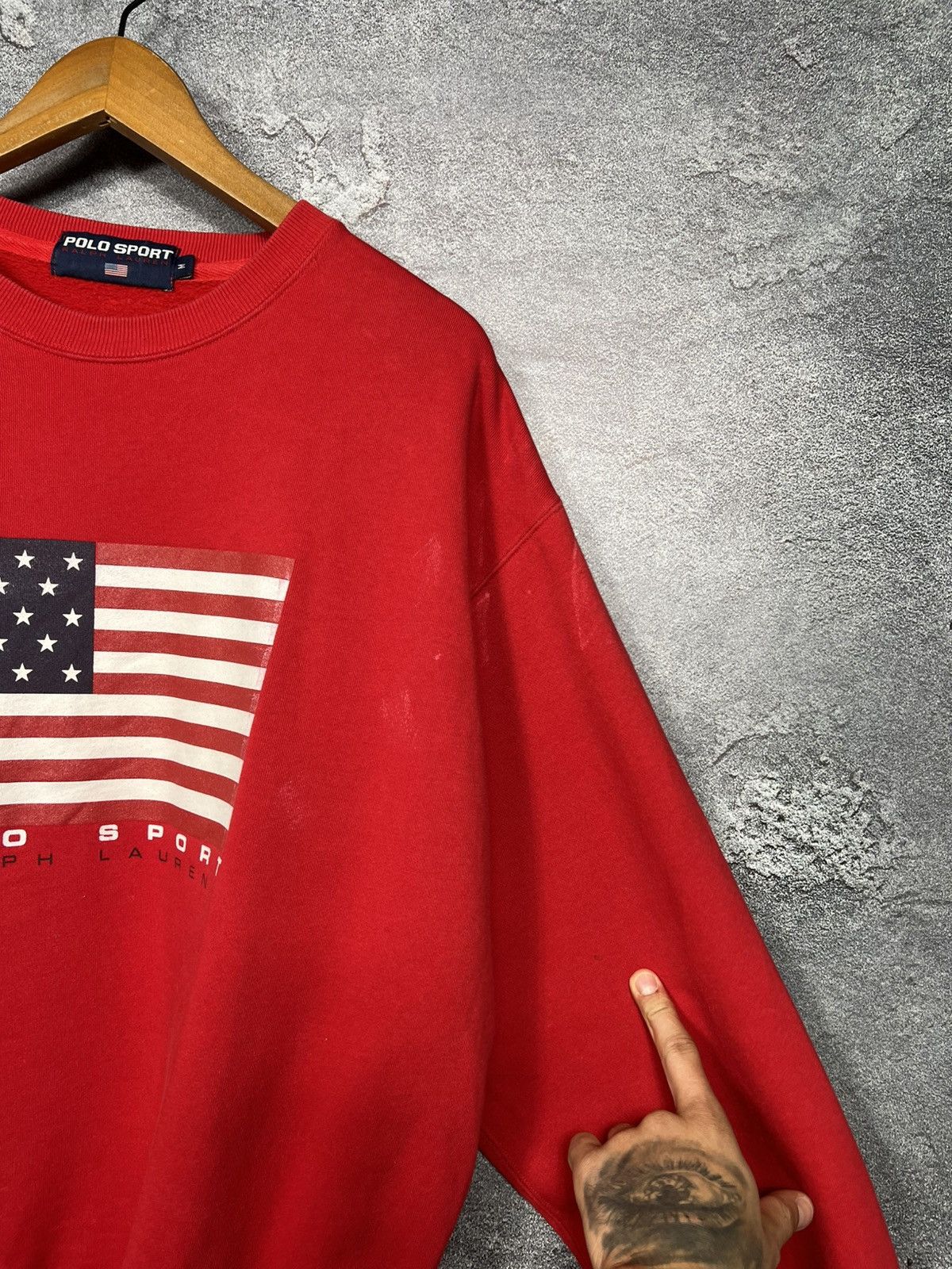 Polo Ralph Lauren Vintage Polo Ralph Lauren Sport USA Flag Logo Sweatshirt Size US M / EU 48-50 / 2 - 9 Thumbnail