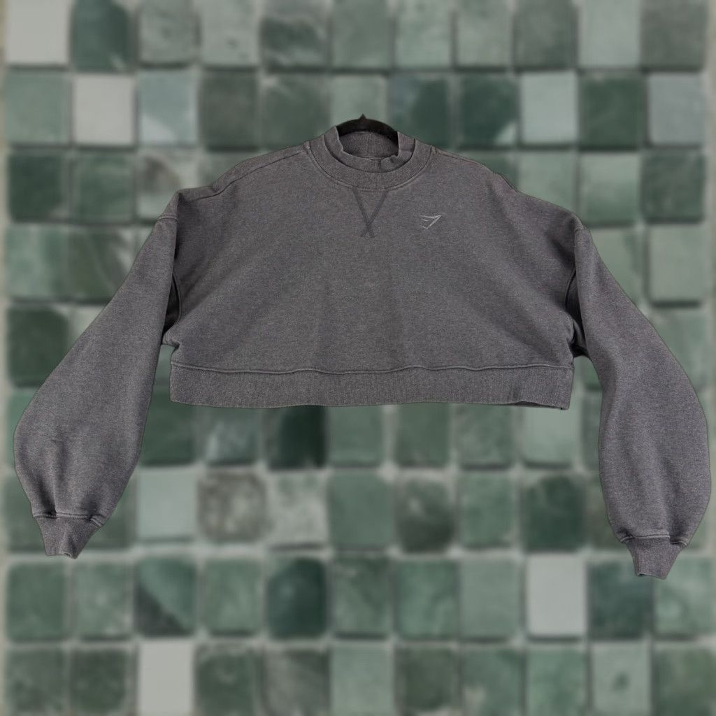 Gymshark Gymshark Sweater L Gray Long Sleeve Cropped Crew Neck Pullover Womens Size L / US 10 / IT 46 - 1 Thumbnail