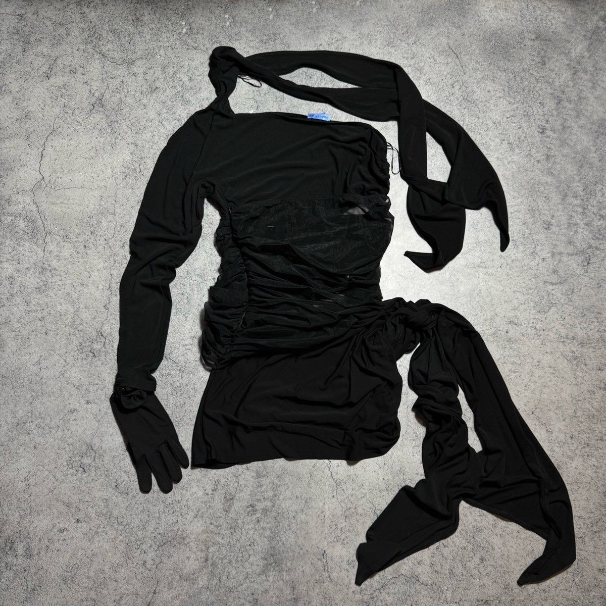 H&M × Mugler Rare Mugler X H&M Knot Detail One Shoulder Dress Size XL / US 12-14 / IT 48-50 - 2 Thumbnail