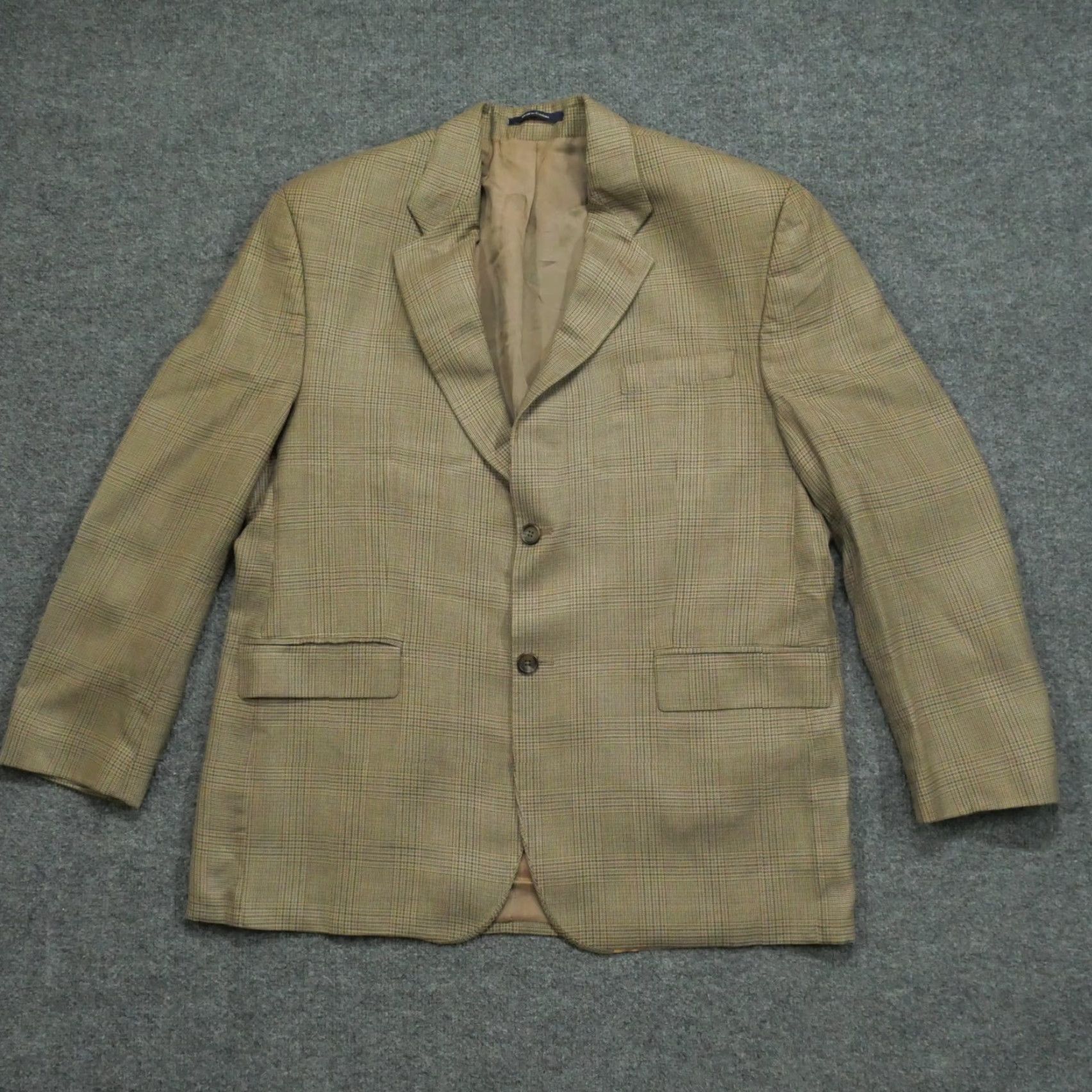 Ralph Lauren VINTAGE Ralph Lauren Jacket Mens 46 Regular Brown Glen Plaid Blazer Size 46R - 2 Thumbnail