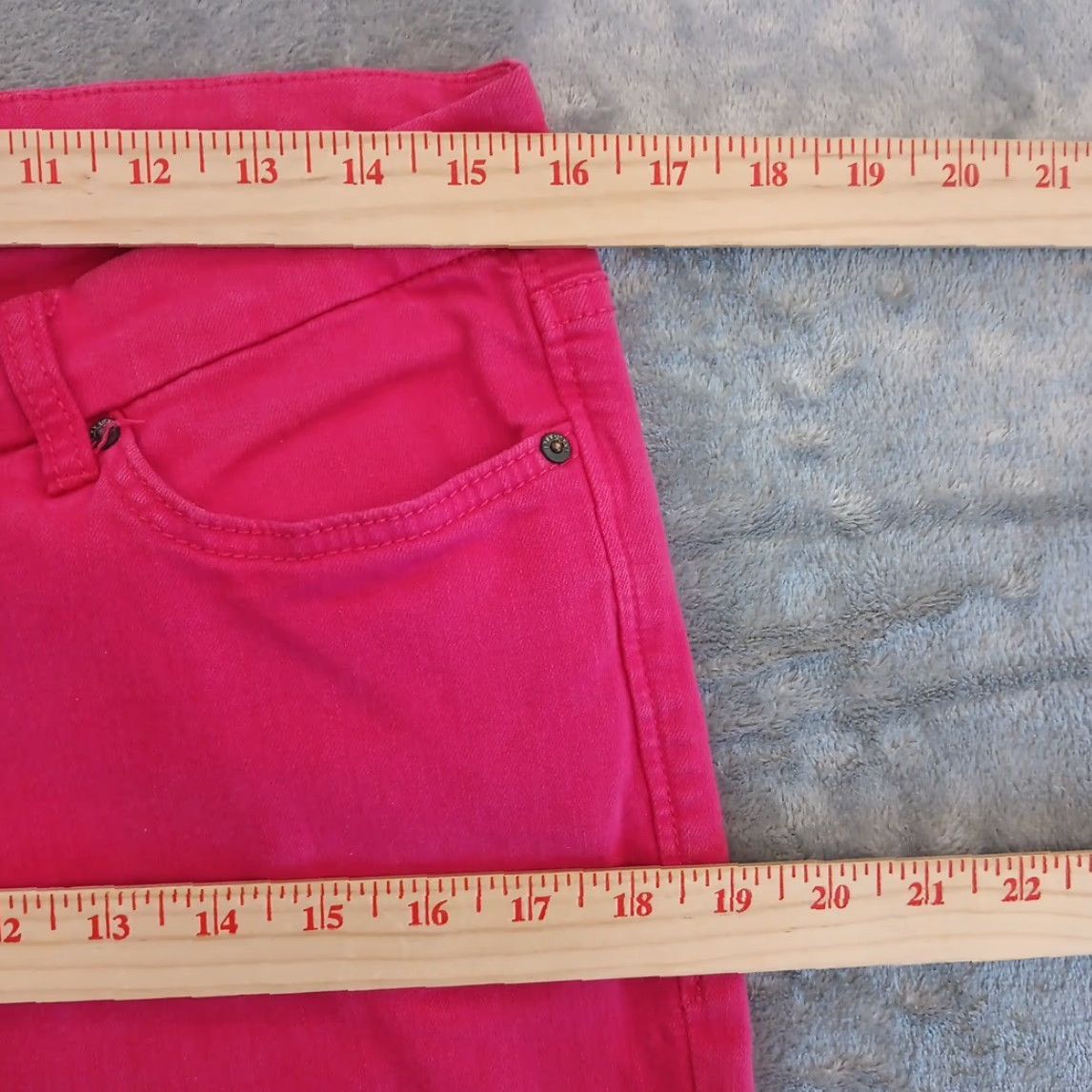 Denime Dear John Womens Jeans Cropped Pink Denim Mid Rise 30 Regular Inseam 25 Cuffed 32x25 Vintage No Size 30" / US 8 / IT 44 - 2 Thumbnail