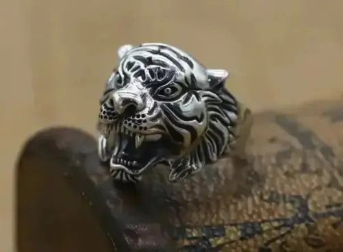 Jewelry Vintage Tiger Ring Men's Exquisite Animal Jewelry Size ONE SIZE - 4 Thumbnail