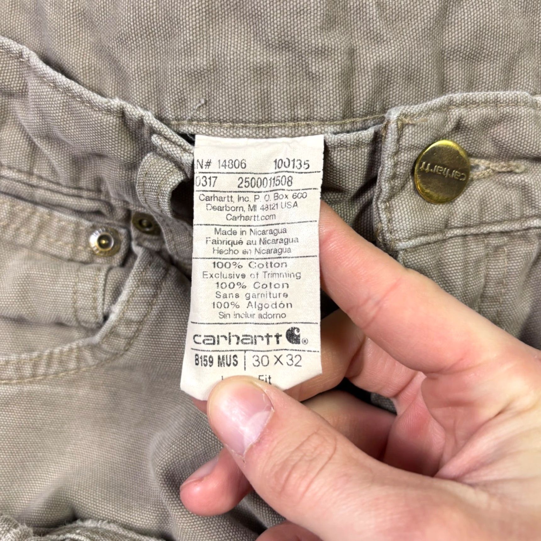 Carhartt VINTAGE Carhartt Carpenter Pants Mens 28x30 90s Distressed Canvas Beige B159 MUS Workwear Pants Size US 30 / EU 46 - 6 Thumbnail