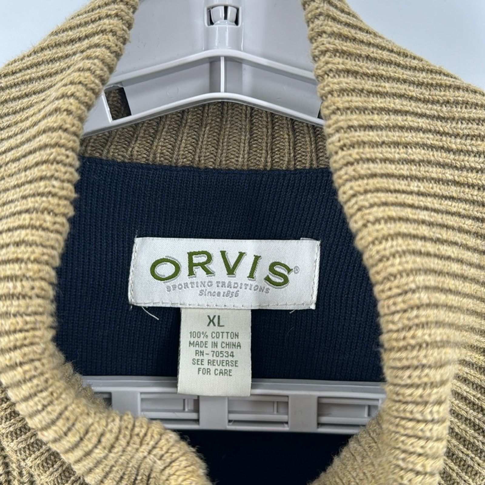 Orvis Vintage Orvis Full Zip Sweater Jacket Suede Leather sizer XL Size US XL / EU 56 / 4 - 2 Thumbnail