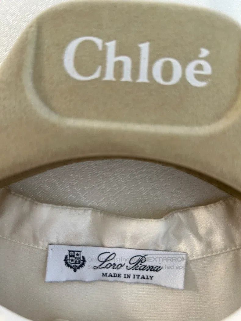 Loro Piana LORO PIANA Blue and white striped silk casual top Size S / US 4 / IT 40 - 4 Thumbnail