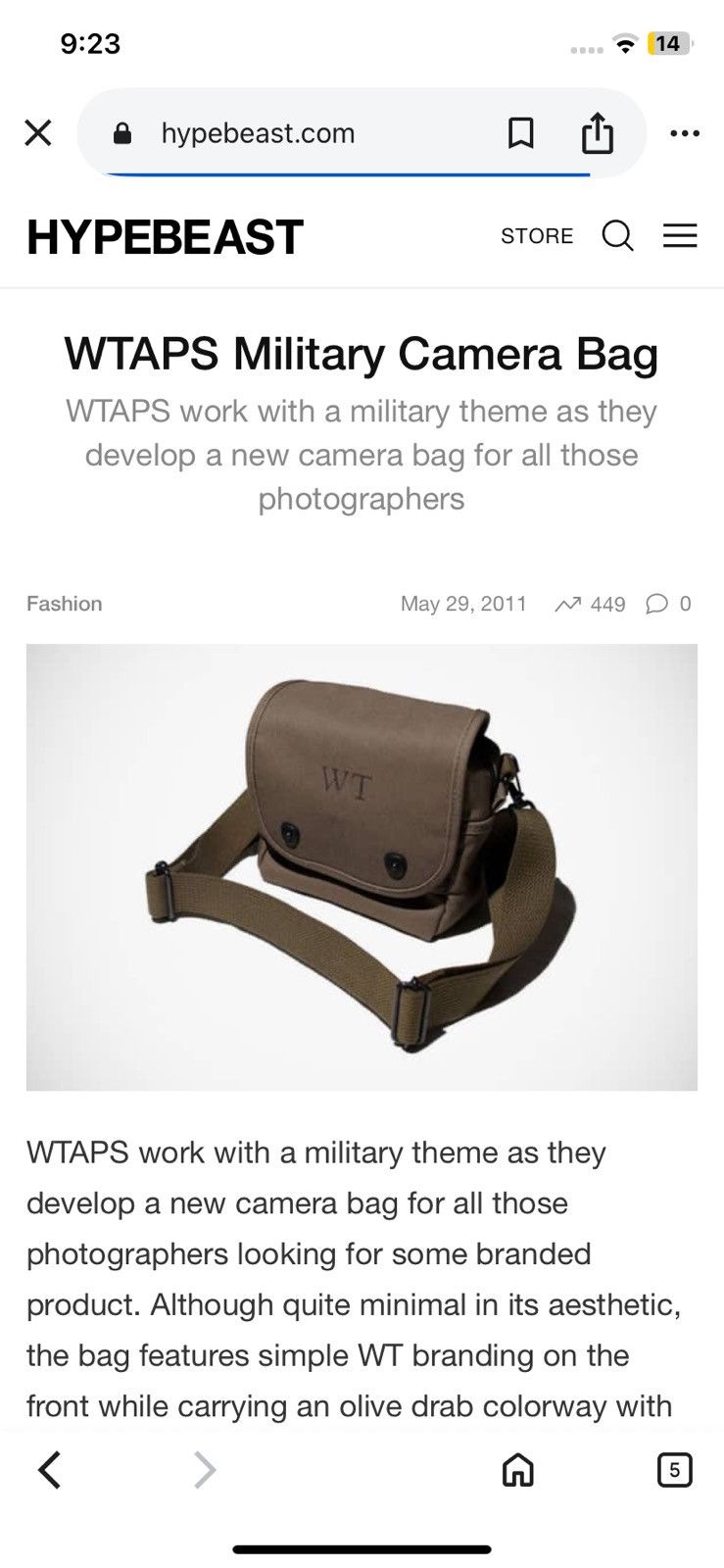 Wtaps Wtaps Canvas Military Camera Bag Size ONE SIZE - 5 Thumbnail