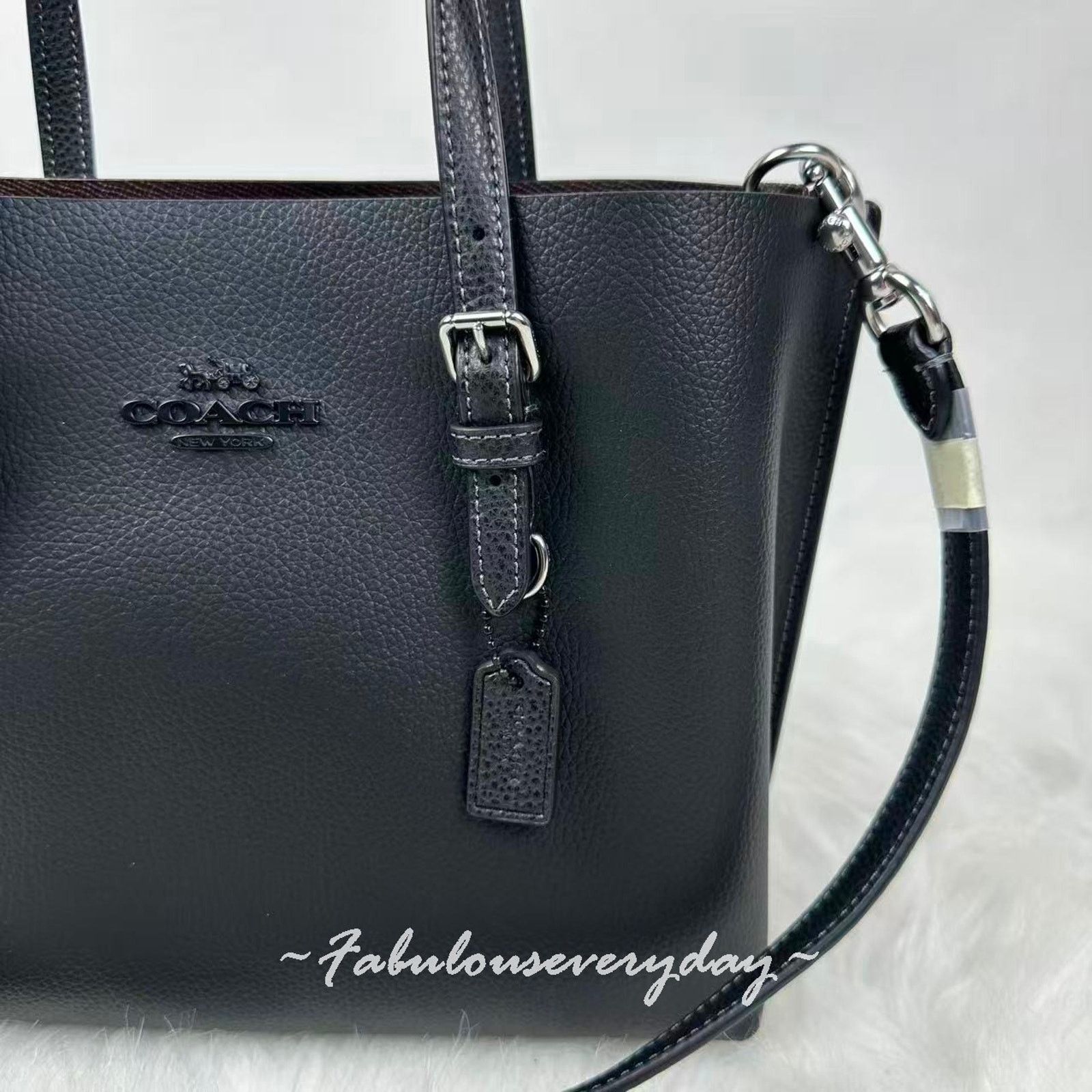 Coach Coach Mollie Tote Bag 25 Crossbody Leather/Black CV966 NWT Size ONE SIZE - 5 Thumbnail
