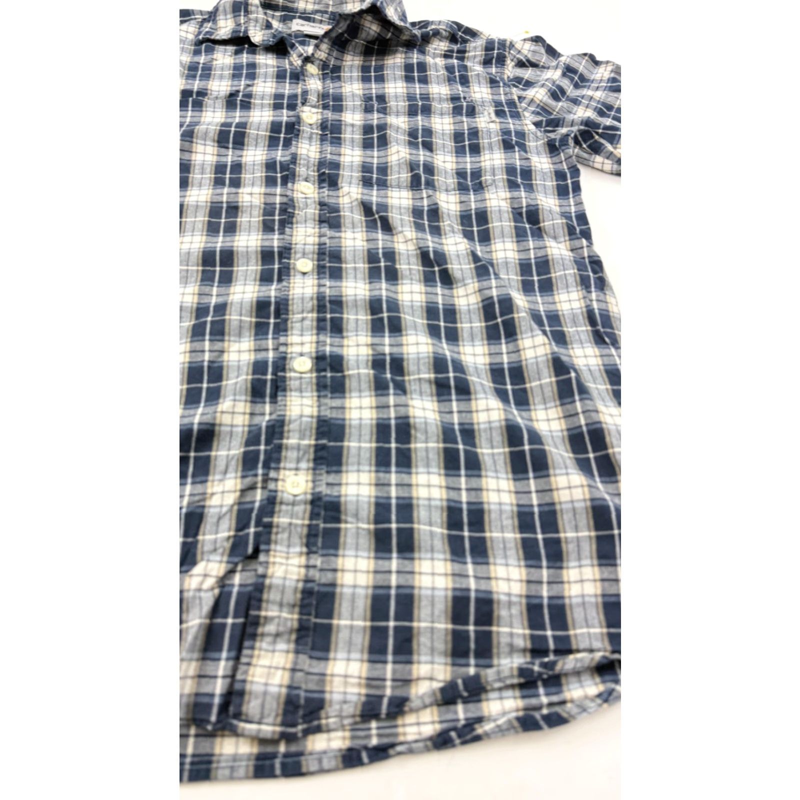 Carhartt Carhartt Shirt Mens Medium Blue Navy Plaid Short Sleeve Button Front Cotton Size US M / EU 48-50 / 2 - 3 Thumbnail