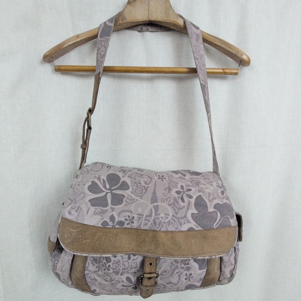 L.L. Bean × Vintage LL Bean Y2K-ish Tropical Floral & Leather Messenger Bag Size ONE SIZE - 2 Thumbnail