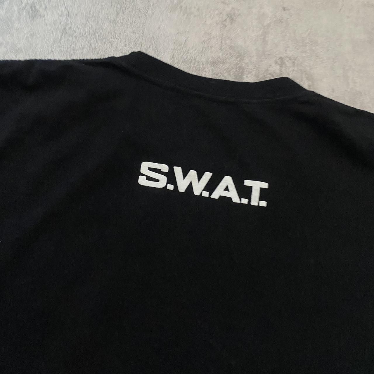 Hanes Black and white SWAT T-shirt Vintage y2k 2000s Size US L / EU 52-54 / 3 - 4 Thumbnail