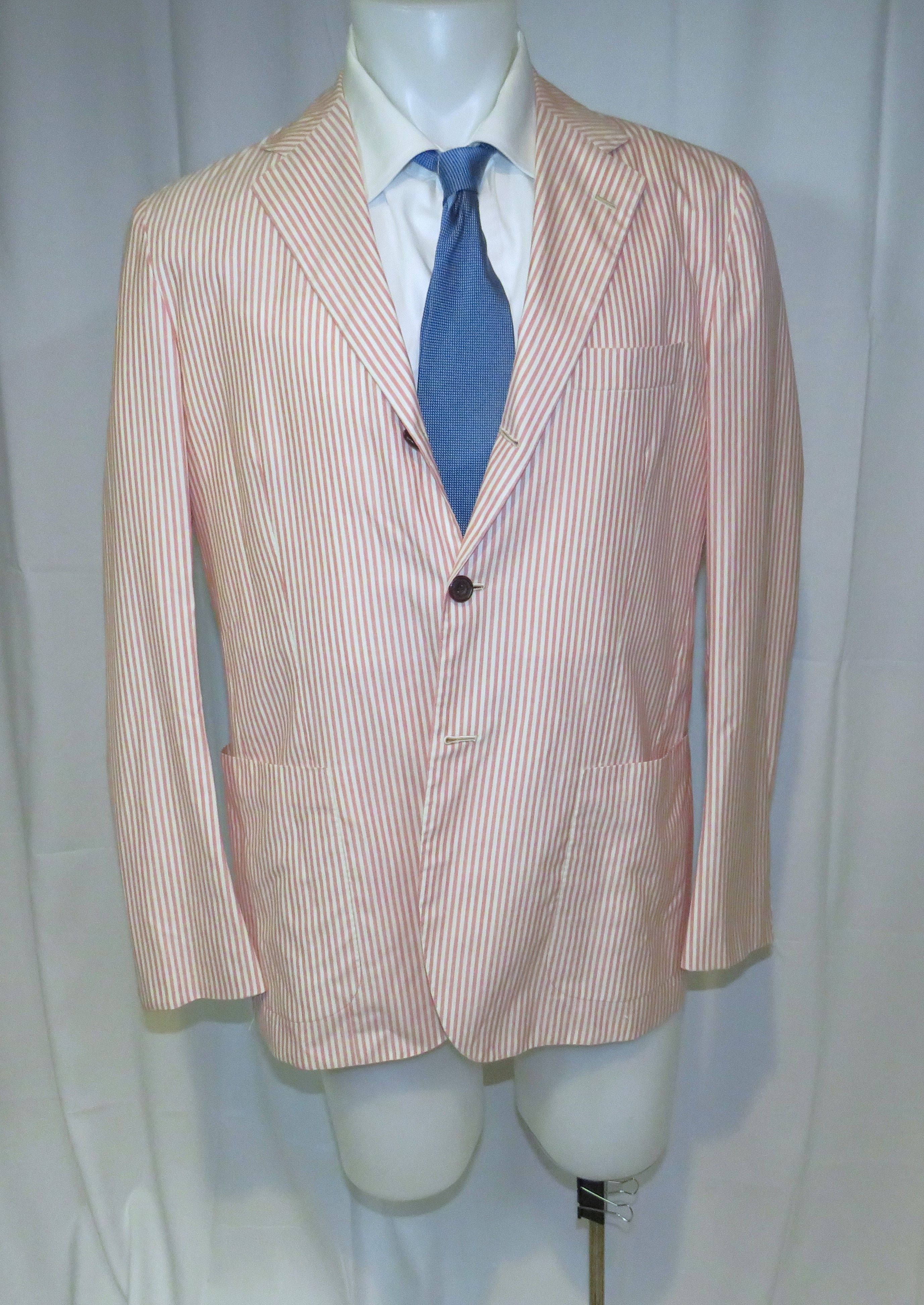 Kiton Cashmere Blend White Red Stripe Three/Two Blazer 42R NWT Size 42R - 8 Thumbnail