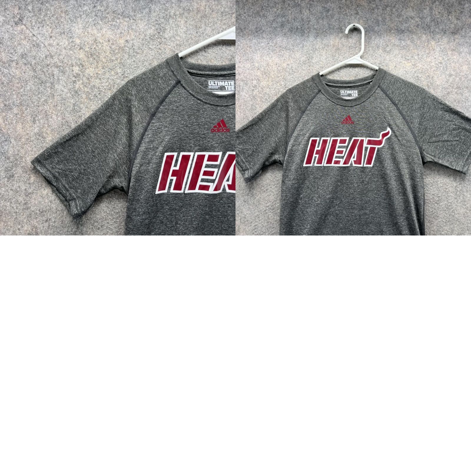 Adidas Adidas Shirt Men Small Heather Gray Crewneck Miami Heat Home Strong Ultimate Tee Size US S / EU 44-46 / 1 - 9 Thumbnail